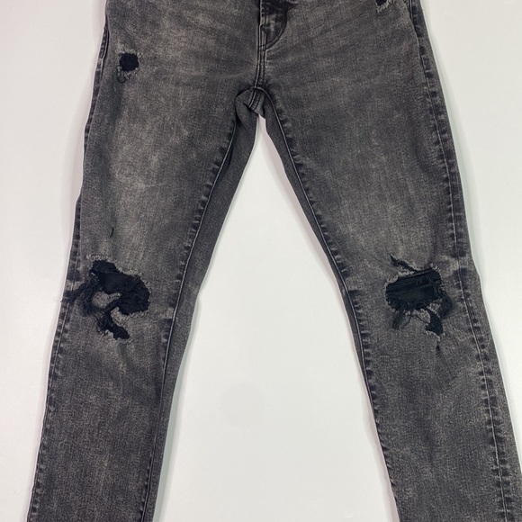 American Eagle Next Level Flex Slim Grey Black Distressed Jeans 28x32 - Picture 3 of 14